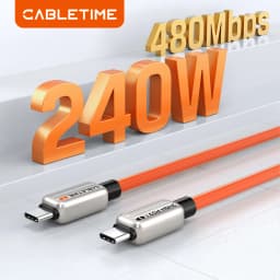 CABLETIME PD240W USB C Charger Cable PD3.1 for MacBook Samsung Xiaomi USB C to USB C PD Cable 48V5A Fast Charging Type C Cable
