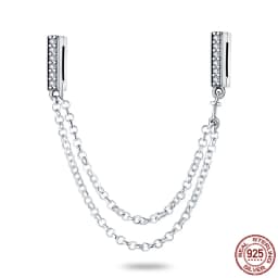 2024 New Hot Genuine 925 Sterling Silver Star Moon Sunflower Safety Chain Spacer Bead Charm for Brand Original Bracelet DIY
