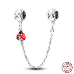 2024 New Hot Genuine 925 Sterling Silver Star Moon Sunflower Safety Chain Spacer Bead Charm for Brand Original Bracelet DIY