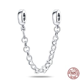 2024 New Hot Genuine 925 Sterling Silver Star Moon Sunflower Safety Chain Spacer Bead Charm for Brand Original Bracelet DIY