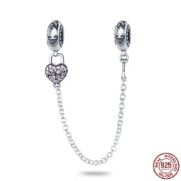 2024 New Hot Genuine 925 Sterling Silver Star Moon Sunflower Safety Chain Spacer Bead Charm for Brand Original Bracelet DIY