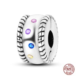 2024 New Hot Genuine 925 Sterling Silver Star Moon Sunflower Safety Chain Spacer Bead Charm for Brand Original Bracelet DIY