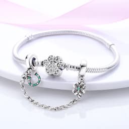 2024 New Hot Genuine 925 Sterling Silver Star Moon Sunflower Safety Chain Spacer Bead Charm for Brand Original Bracelet DIY