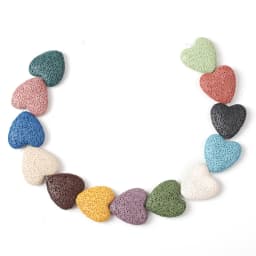 20MM Natural Lava Colorful Heart Shaped Volcanic Stone Spacer Beads Charming Loose Beads DIY Earrings Necklace Jewelry
