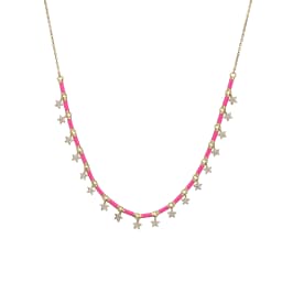 18K Gold Plated Brass Star CZ Necklace Enamel Drop Glaze Colorful Choker Adjustable Stackable Women's Jewelry Gift