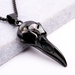 Fashion Nordic Viking Crow Head Odin Pendant Necklace For Men 316L Stainless Steel Punk Hip Hop Teens Animal Personality Jewelry