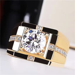 New Arrival Men Ring Adjustable Hot Selling Fashion Crystal Cross Square Pattern Ring S925 Silver For Boyfriend Anniversary Gift