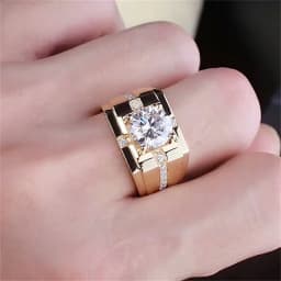 New Arrival Men Ring Adjustable Hot Selling Fashion Crystal Cross Square Pattern Ring S925 Silver For Boyfriend Anniversary Gift