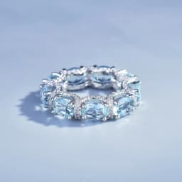 Fashion Jewelry Set for Women Round Aquamarine Bracelet Ring Sets Zircon Bridal Decoration Accessory Banquet Luxury Chain Gifts