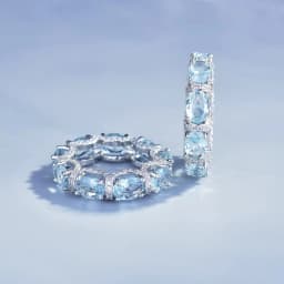 Fashion Jewelry Set for Women Round Aquamarine Bracelet Ring Sets Zircon Bridal Decoration Accessory Banquet Luxury Chain Gifts