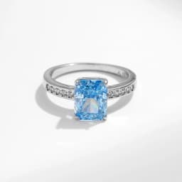 MODIAN 925 Sterling Silver Luxury High Quality Rectangle Crushed Ice Cut Zirconia Ring Wedding Engagement Fine Jewelry For Women