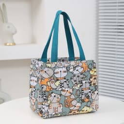 Cute Cartoon Print Lunch Bag, Insulated Large Capacity Bento Bag, Thermal Cooler Handbag For School, Work, Travel & Picnic