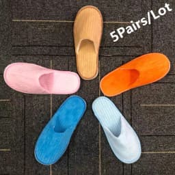 5 Pairs Winter Slippers Men Women Hotel Disposable Slides Home Travel Sandals Hospitality Footwear One Size on Sale