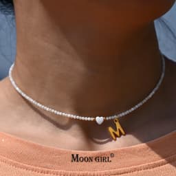 Stainless Steel Initial Heart Necklace for Women Natural Beads Letter Choker Fashion Jewelry Boho Streetwear Collier Femme
