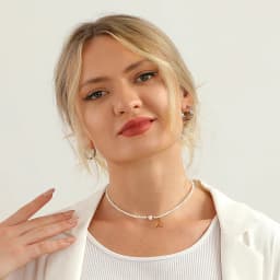Stainless Steel Initial Heart Necklace for Women Natural Beads Letter Choker Fashion Jewelry Boho Streetwear Collier Femme