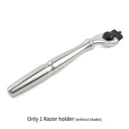 304 Stainless Steel Safety Razor Handle Men Shaving Cartridge Razor Pure Metal Replaceable Razor Blade Holder (Without Head)
