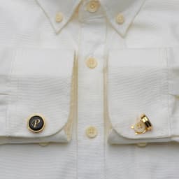 Initial A‑Z Button Covers for Men Brass Gold Tone Black Enamel 17mm Shirt Button Caps Wedding Business Gift HAWSON