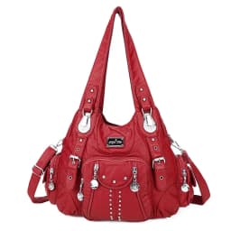 Women Handbags Black Vintage Shoulder Bags Fashion PU Handbag Angel Kiss Female Satchel Big-capacity Shoulder Purse Bag Feminina