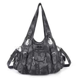 Women Handbags Black Vintage Shoulder Bags Fashion PU Handbag Angel Kiss Female Satchel Big-capacity Shoulder Purse Bag Feminina