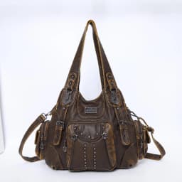 Women Handbags Black Vintage Shoulder Bags Fashion PU Handbag Angel Kiss Female Satchel Big-capacity Shoulder Purse Bag Feminina