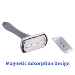 Double Edge Adjustable Safety Razors Classic Razor with 5 Blade & Case Long Handle Wet Shaving Zero Irritation Detachable Blades