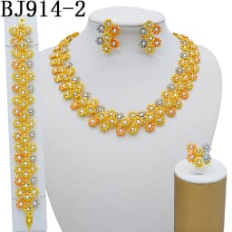 Dubai Women Gold Color Jewelry Sets African Wedding Bridal Gifts For Saudi Arab Necklace Bracelet Earrings Ring Jewellery Set