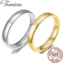 Trumium 2/ 4/6mm 925 Sterling Silver Ring High Polish Plain Dome Wedding Band Comfort Engraving