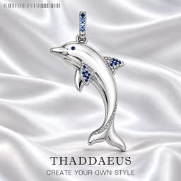 Cheerful Dolphin With Blue Stones Pendant Brand 925 Sterling Silver Jewelry 2023 Accessorie Good Luck Gift For Woman