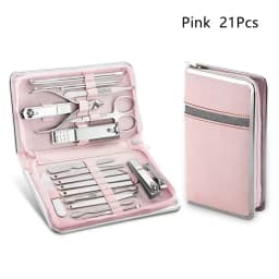 11-26 Pcs Manicure Set Stainless Steel Nail Clippers Cuticle Nipper Pedicure Care Tool Dead Skin Scissor Cleaning Grooming Kit