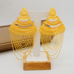 Luxury African Gold Color Tassel Drop Dangle Earring For Wedding Party Jewelry Dubai Arabic Indian Copper Long Hanging Earrings