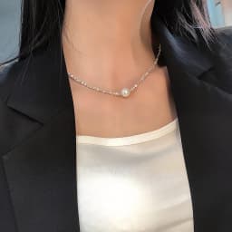 Popular 925 Sterling Silver Fashion Round Pearl Necklace For Women Fine Jewelry Wedding Party Birthday Gift