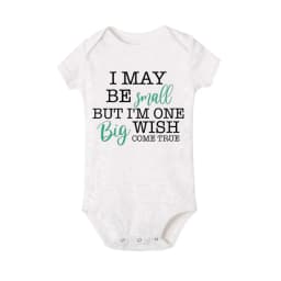 I May Be Amall But I'm One Big Wish Come Ture Baby Romper Newborn Bodysuit Short Sleeve Jumpsuit IVF Success NICU Baby Clothes