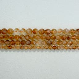 Semi-precious Stones AAAA Quality White Cracks Yellow Citrine Crystal Stone Round Loose Beads 6 8 10 MM Pick Size For Jewelry