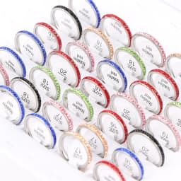 10/20Pcs/Lot New Fashion Row Rhineston Stainless Steel Ring For Women Simple Classic Mixed Style Jewelry Wedding Party Gifts