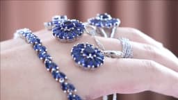 925 Silver Jewelry Sets For Women Wedding Blue Zircon Earrings Rings Charm Bracelets Pendant Necklace Bridal Jewelry Ladies Set