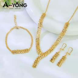 Luxury Dubai Wedding Jewelry Set 21k Gold Plated Arab Bridal Gold Necklace Bracelet Earrings Brazilian Women Vintage Jewelrys