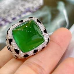 Foydjew Luxury Designer Jewelry Leopard Texture Design Large 17 Carat Sugar Tower Multicolor Crystal Ruby Rings For Women