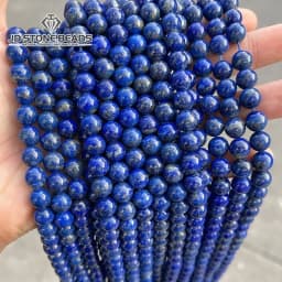 5A Natural Stone Lapis Lazuli Round Loose Spacer Beads 15" Strand 4 6 8 10 MM Pick Size For Jewelry Making Necklace Bracelet DIY