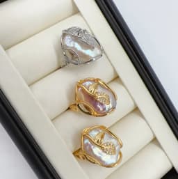 New Arrival Baroque Pearl Ring 100% Real Natural Freshwater Pearl 18K Gold Plated Ring for Women Jewelry Wholesale