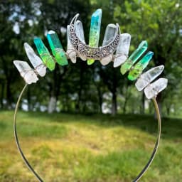 1PC Natural Crystal Quartz Moon Crown Wicca Headband