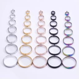10PCS 10-40mm Round Glass Medallions floating charms for living lockets Rust-proof Stainless Steel Pendants Craft Photo Jewelry