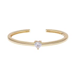 Geometric Rectangle Tear Drop Heart Oval 5A Cubic Zirconia CZ Open Adjusted Simple Gold Color Bangle For Women