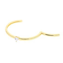 Geometric Rectangle Tear Drop Heart Oval 5A Cubic Zirconia CZ Open Adjusted Simple Gold Color Bangle For Women