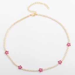 New Trends Iced Out Flower Cut Quality CZ Cubic Zirconia Crystal Tennis Chain Collar Necklace Women Gift Wedding Party Jewelry