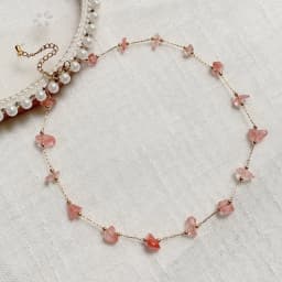 Chip Bead Charm Natural Stone Necklace Stainless Steel Tiny Chain Irregular Pink Quartz Amethysts Citrines Purple Crystal Choker