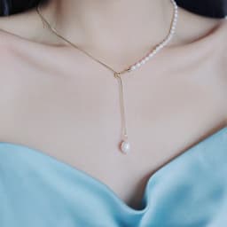 100% Natural Freshwater Pearl 14K Gold Filled Trendy Female Pendant Necklace Jewelry For Women Snake Chains No Fade