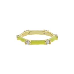 CZ Stacking Band Ring Gold Color Pastel Enamel Sparking Cubic Zirconia Eternty Rings
