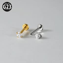 7Pcs Mixed Styles G23 Titanium Internally Thread Labret Stud Marquise White CZ Cartilage Tragus Helix Lobe Piercing Body Jewelry