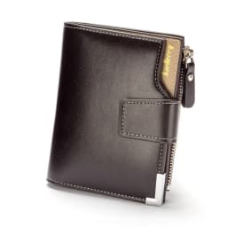 Short Luxury Men Wallets Zipper Coin Pocket Card Holder Male Wallet Clutch Photo Holder Name Engraved Brand Man Wallet