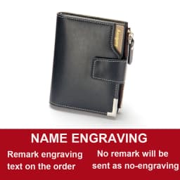Short Luxury Men Wallets Zipper Coin Pocket Card Holder Male Wallet Clutch Photo Holder Name Engraved Brand Man Wallet